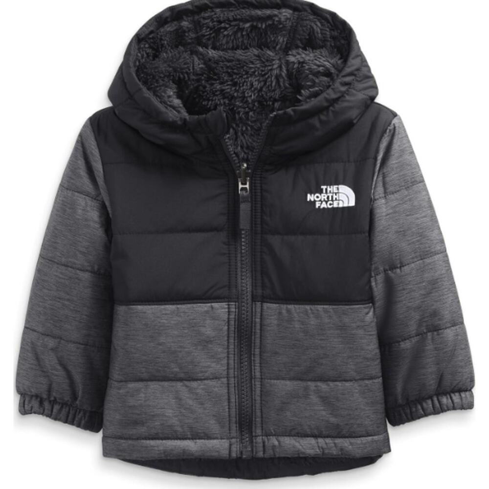 The North Face Asphalt Grey Heather Infant Reversible Hooded Jacket Size 6-12 M